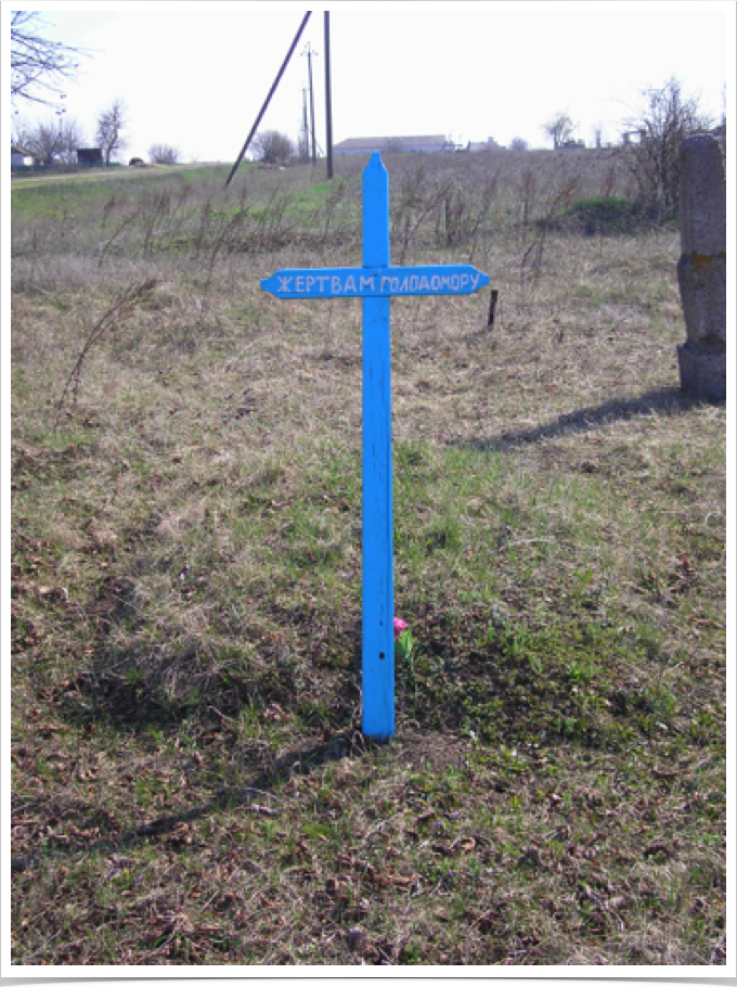 Пам'ятний хрест
с. Мала Вільшанка, Вільшанського району,  
Простий дерев'яний хрест
Жертвам голодомору.